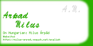 arpad milus business card